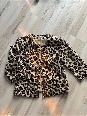 david brooks Leopard Print Women’s Jacket - Cream, Brown & Black